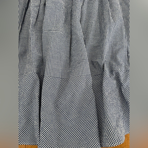 Brooks Brothers Blue A-Line Skirt gingham small medium blue white ties bow 8 s m - Picture 5 of 8